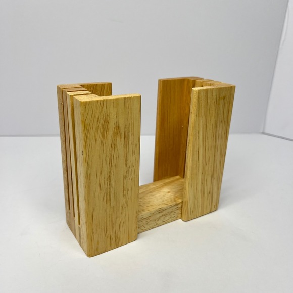 Other - Wood Bagel Slicer Holder Stand Kitchen Tool Natural 3 Knife Slots